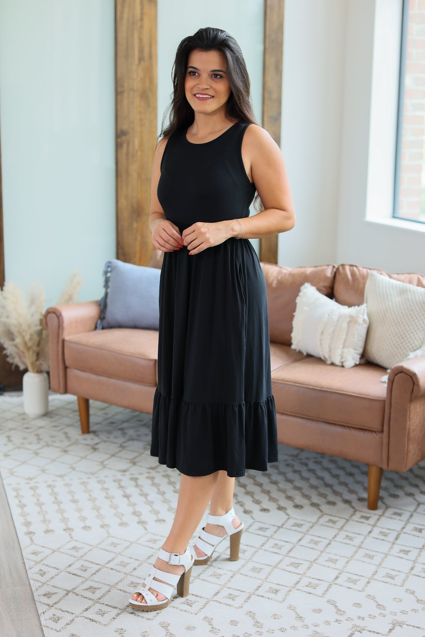 Bailey Dot Dress - Black-dress-Authentically Radd Women's Online Boutique in Endwell, New York