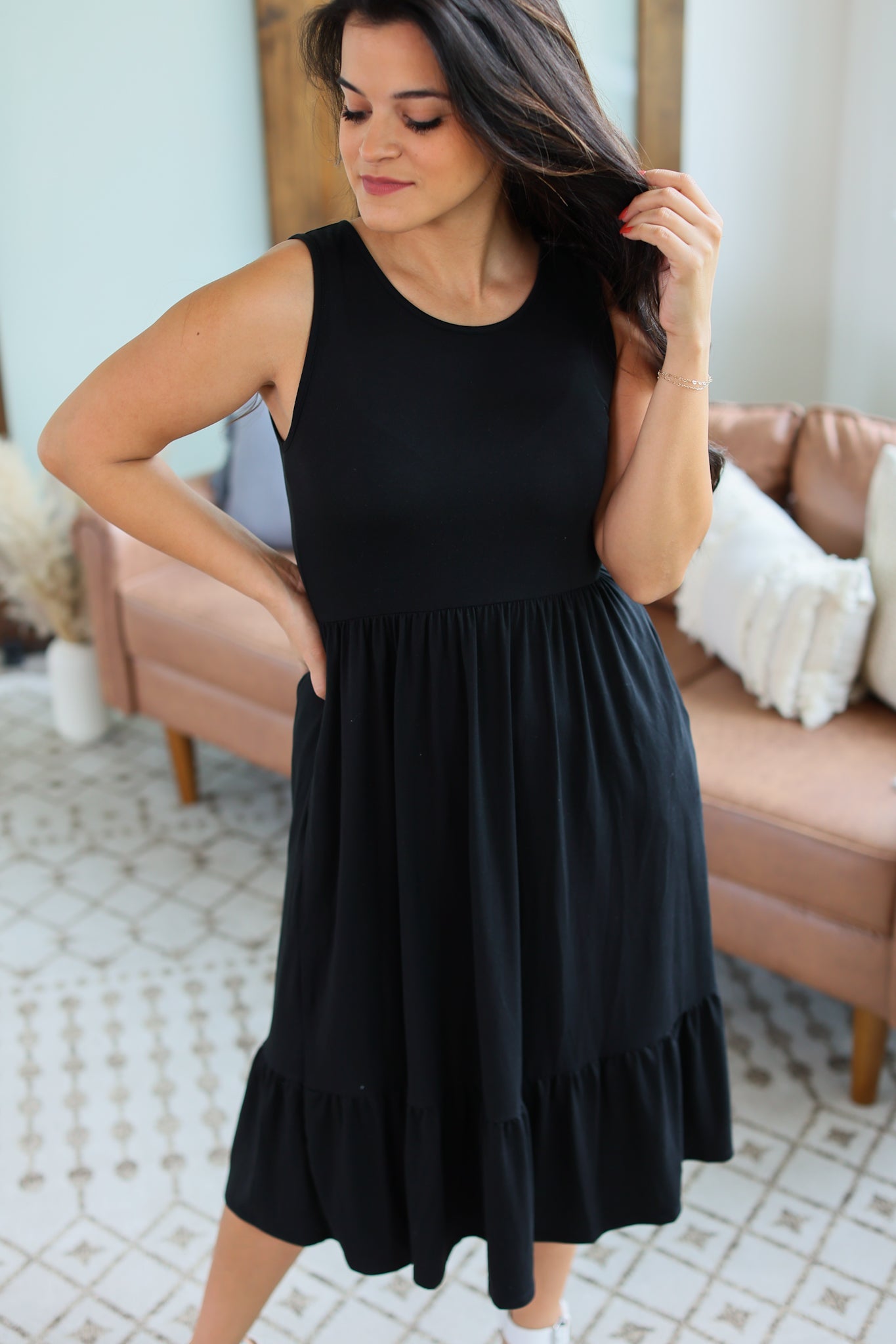 Bailey Dot Dress - Black-dress-Authentically Radd Women's Online Boutique in Endwell, New York