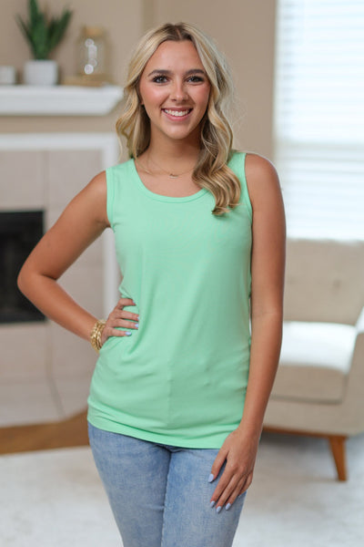 Ava Tank- Lime Green-tank-Authentically Radd Women's Online Boutique in Endwell, New York