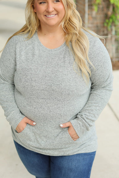 Hannah Pocket Pullover - Grey-clothing-Authentically Radd Women's Online Boutique in Endwell, New York