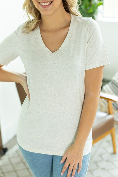 IN STOCK Olivia Tee - Oatmeal-Tops-Authentically Radd Women's Online Boutique in Endwell, New York