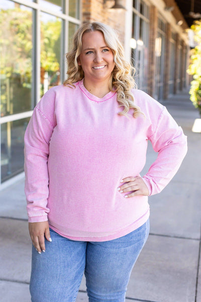 Catherine Corded Pullover - Pink Sands-Pullover-Authentically Radd Women's Online Boutique in Endwell, New York