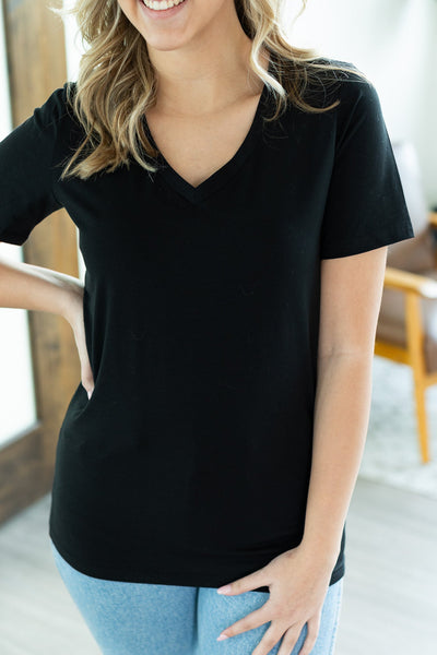 IN STOCK Olivia Tee - Black-Tops-Authentically Radd Women's Online Boutique in Endwell, New York
