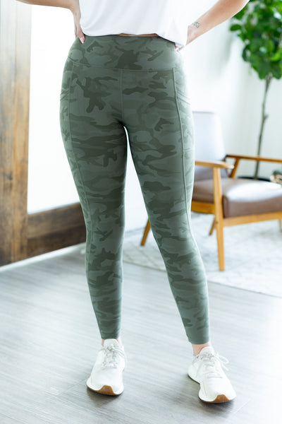 Athleisure Leggings - Olive Camo-Leggings-Authentically Radd Women's Online Boutique in Endwell, New York