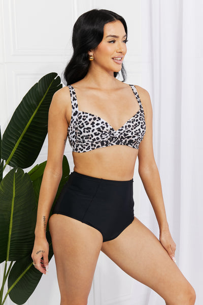 Marina West Swim Take A Dip Twist High-Rise Bikini in Leopard-Authentically Radd Women's Online Boutique in Endwell, New York