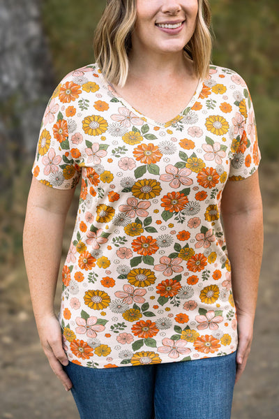 Chloe Cozy Tee - Fall Boho Floral-Tops-Authentically Radd Women's Online Boutique in Endwell, New York