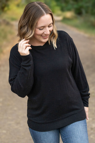 Corrine Ribbed Pullover Top - Black-Pullover-Authentically Radd Women's Online Boutique in Endwell, New York