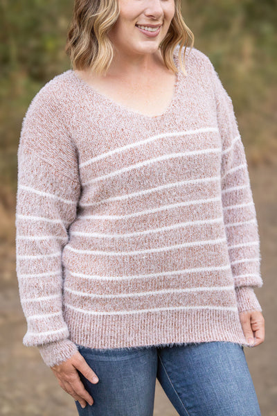 Cozy Striped Sweater - Rust-clothing-Authentically Radd Women's Online Boutique in Endwell, New York