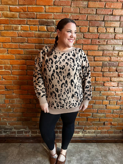 The Boyfriend sweater in Leopard-Authentically Radd Women's Online Boutique in Endwell, New York