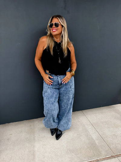 PREORDER: Charlie Cinch Hem Wide Leg Jeans-Womens-Authentically Radd Women's Online Boutique in Endwell, New York