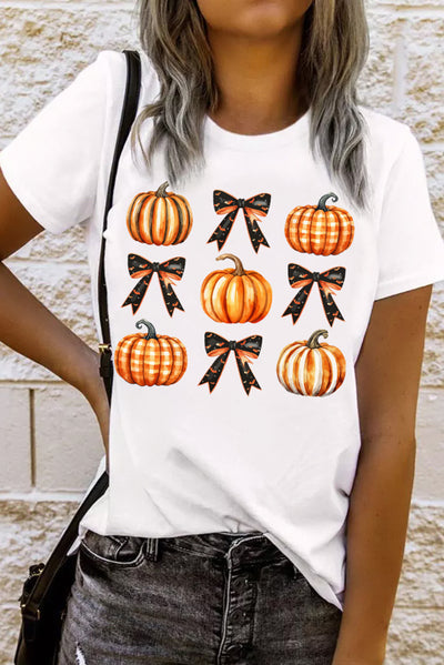 Pumpkin Round Neck Short Sleeve T-Shirt-Authentically Radd Women's Online Boutique in Endwell, New York