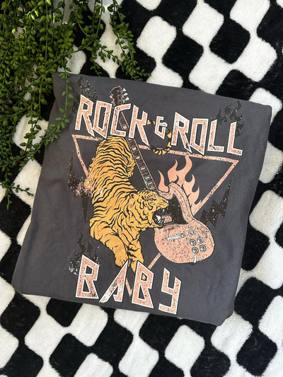 Rock & Roll Baby Graphic Tee-Womens-Authentically Radd Women's Online Boutique in Endwell, New York