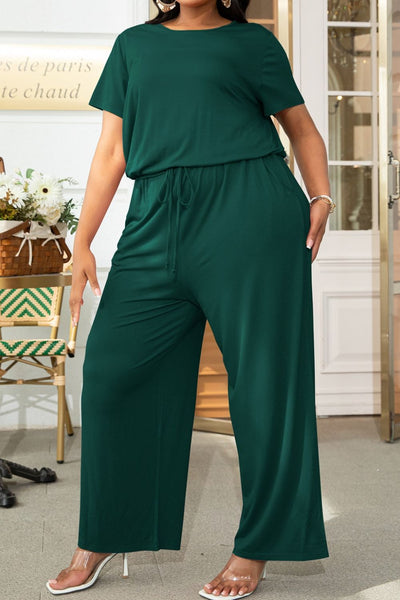 Stretch & Slay Drawstring Jumpsuit – XL–4X | Plus Size Only | Worth the Wait | 5 Colors-Authentically Radd Women's Online Boutique in Endwell, New York