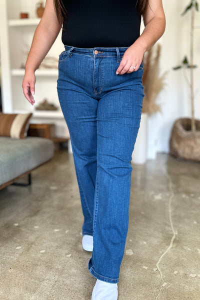 Judy Blue High Rise Straight Jeans-Authentically Radd Women's Online Boutique in Endwell, New York