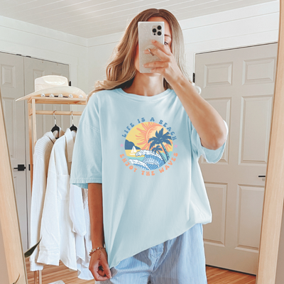 Life is a Beach Enjoy the Waves Graphic Tee-Womens-Authentically Radd Women's Online Boutique in Endwell, New York