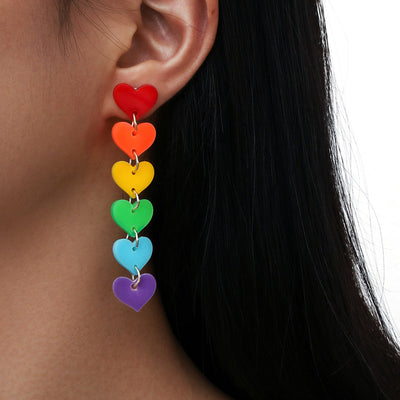 *RTS* Rainbow Heart Drop Studs-Authentically Radd Women's Online Boutique in Endwell, New York
