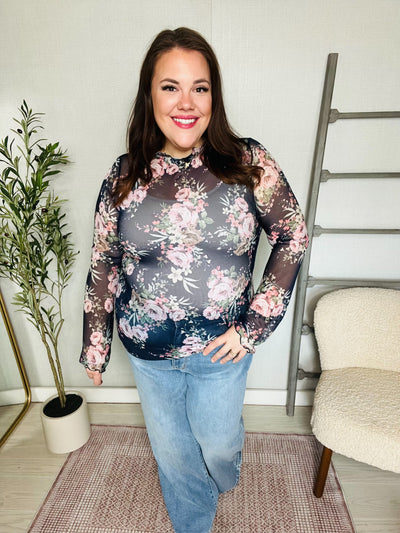 In a Dark Romance Sheer Blouse-Authentically Radd Women's Online Boutique in Endwell, New York