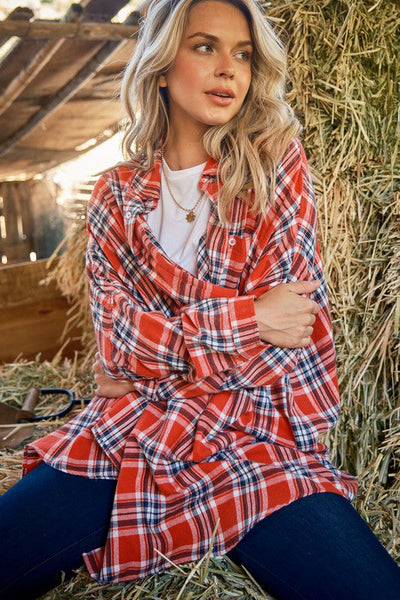 The Fireside Crush Plaid Button Down-Authentically Radd Women's Online Boutique in Endwell, New York