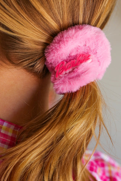 Barbie Pink Furry Scrunchie-Authentically Radd Women's Online Boutique in Endwell, New York