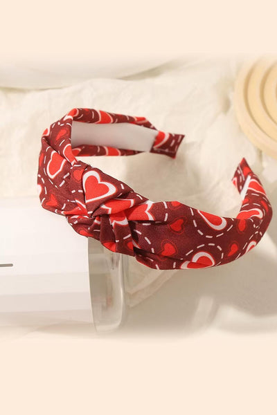 Chocolate & Red Valentine's Top Knot Headband-Authentically Radd Women's Online Boutique in Endwell, New York