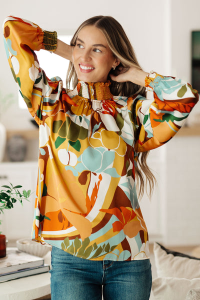 All Together Now Mock Neck Blouse-Tops-Authentically Radd Women's Online Boutique in Endwell, New York