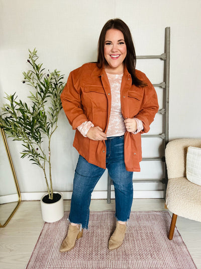 Peaceful Threads Burnt Orange Jacket-Authentically Radd Women's Online Boutique in Endwell, New York