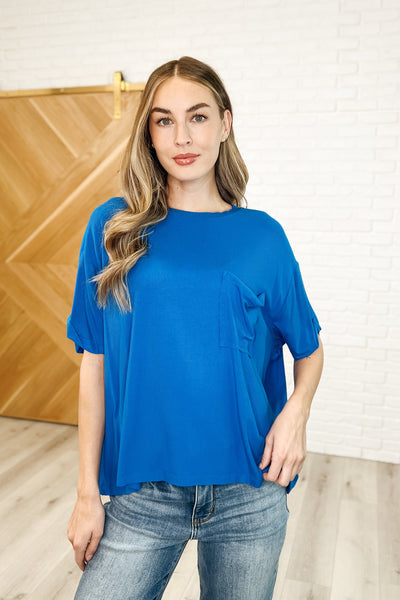 Bare Necessitee Relaxed Tee in Ocean Blue-Womens-Authentically Radd Women's Online Boutique in Endwell, New York