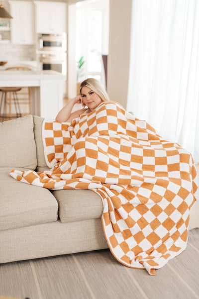 Penny Blanket Single Cuddle Size in Copper Check-Womens-Authentically Radd Women's Online Boutique in Endwell, New York