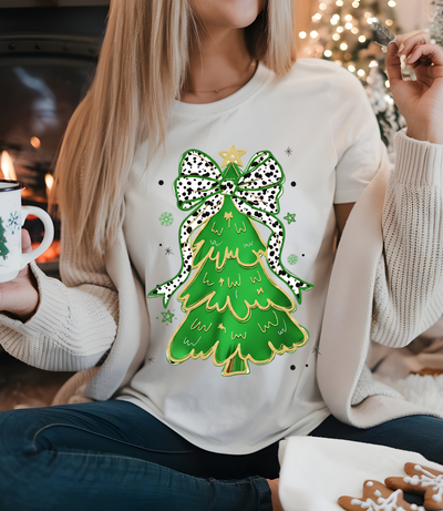 Bow-tiful Christmas Tree Graphic Tee and Sweatshirt-Womens-Authentically Radd Women's Online Boutique in Endwell, New York