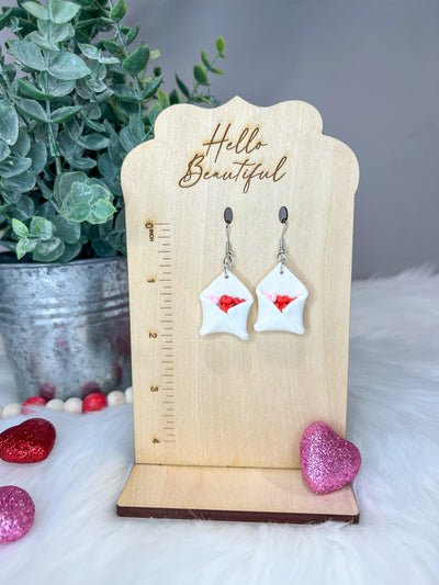Heart Envelope Clay Earrings-Authentically Radd Women's Online Boutique in Endwell, New York