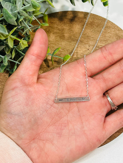 Be Brave Bar Necklace-Authentically Radd Women's Online Boutique in Endwell, New York