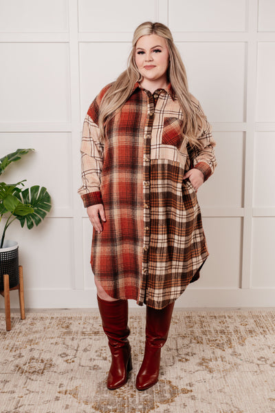 Cabin Fever Flannel Plaid Oversized Shacket-Layers-Authentically Radd Women's Online Boutique in Endwell, New York