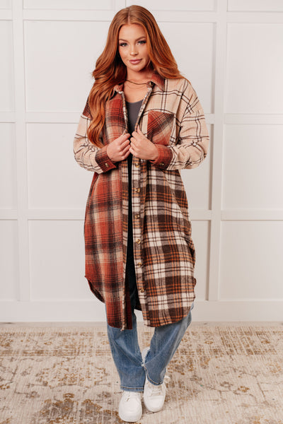 Cabin Fever Flannel Plaid Oversized Shacket-Layers-Authentically Radd Women's Online Boutique in Endwell, New York