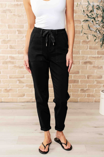 Carmen Double Cuff Joggers in Black-Athleisure-Authentically Radd Women's Online Boutique in Endwell, New York