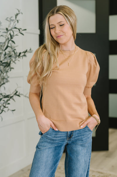 Casually Classy Puff Sleeve Blouse in Brush-Womens-Authentically Radd Women's Online Boutique in Endwell, New York
