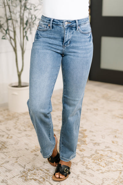 Corrine Mid Rise Control Top Vintage Straight Jeans-Womens-Authentically Radd Women's Online Boutique in Endwell, New York
