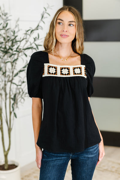 Craft Night Crochet Detail Top-Womens-Authentically Radd Women's Online Boutique in Endwell, New York