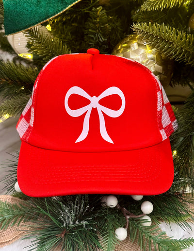 Red Bow Trucker Hat-Authentically Radd Women's Online Boutique in Endwell, New York