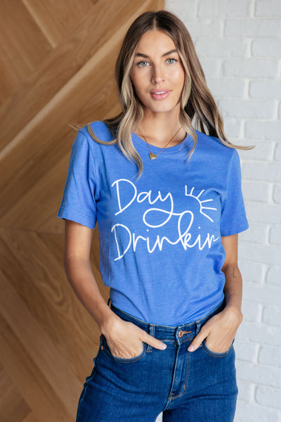 Day Drinkin' Graphic Tee-Tops-Authentically Radd Women's Online Boutique in Endwell, New York