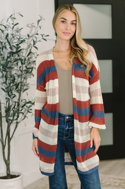 Definitely Dapper Striped Knit Cardigan-Womens-Authentically Radd Women's Online Boutique in Endwell, New York