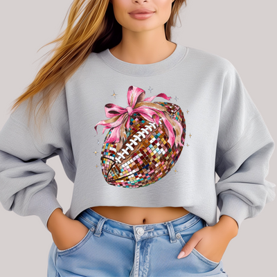 Disco Football in Grey Sweatshirt-Womens-Authentically Radd Women's Online Boutique in Endwell, New York