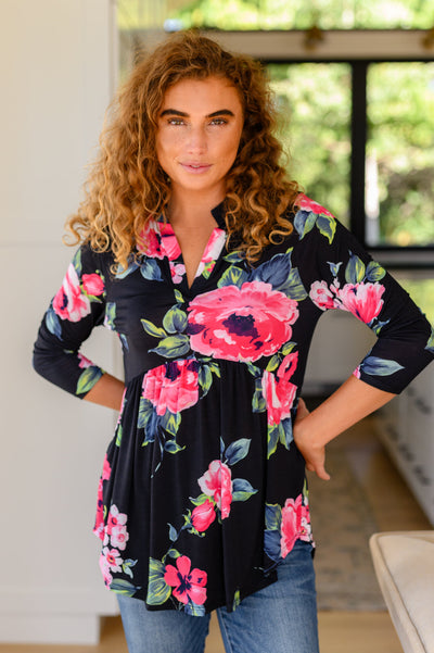 Doing My Best Floral Top-Tops-Authentically Radd Women's Online Boutique in Endwell, New York