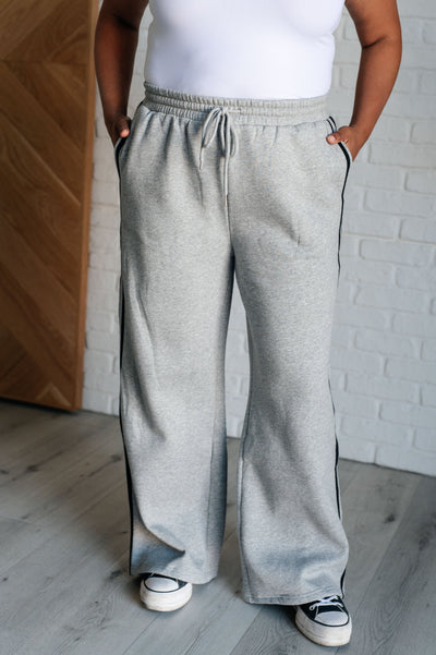 Don't Get Stuck Stripe Detail Sweatpants-Bottoms-Authentically Radd Women's Online Boutique in Endwell, New York