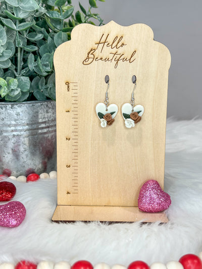 Clay Heart Floral Earrings-Authentically Radd Women's Online Boutique in Endwell, New York