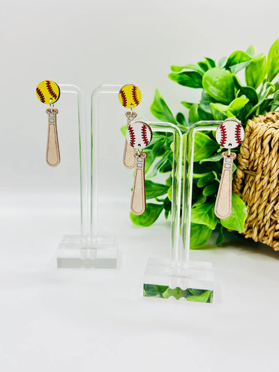 *Wooden Sports Drop Studs*-Authentically Radd Women's Online Boutique in Endwell, New York