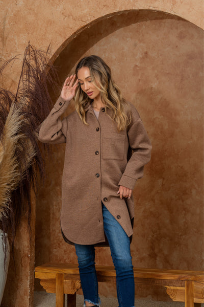 Oversized Fleece Collared Button Up Shacket-Womens-Authentically Radd Women's Online Boutique in Endwell, New York