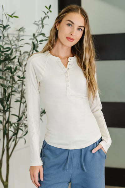 Effortless Edge Knit Henley Top in Natural-Womens-Authentically Radd Women's Online Boutique in Endwell, New York