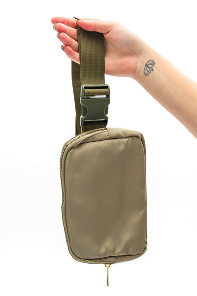 Everywhere I Go Crossbody Belt Bag in Olive-Accessories-Authentically Radd Women's Online Boutique in Endwell, New York