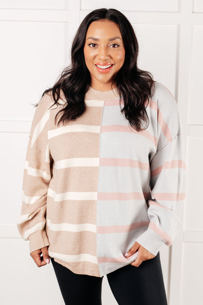 Exceptional Thought Striped Patchwork Sweater-Tops-Authentically Radd Women's Online Boutique in Endwell, New York