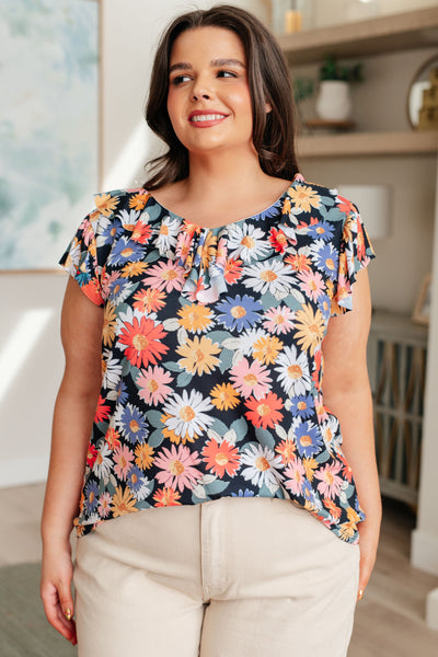 Flower Power Floral Top-Tops-Authentically Radd Women's Online Boutique in Endwell, New York